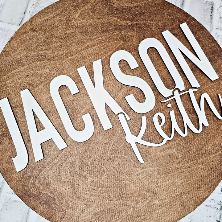 Nursery Name Solid Round Sign | Nursery Sign - ILYB Designs