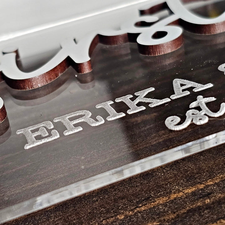 Our First Home Acrylic & Wood Sign | Personalized Wood Plank Sign - ILYB Designs
