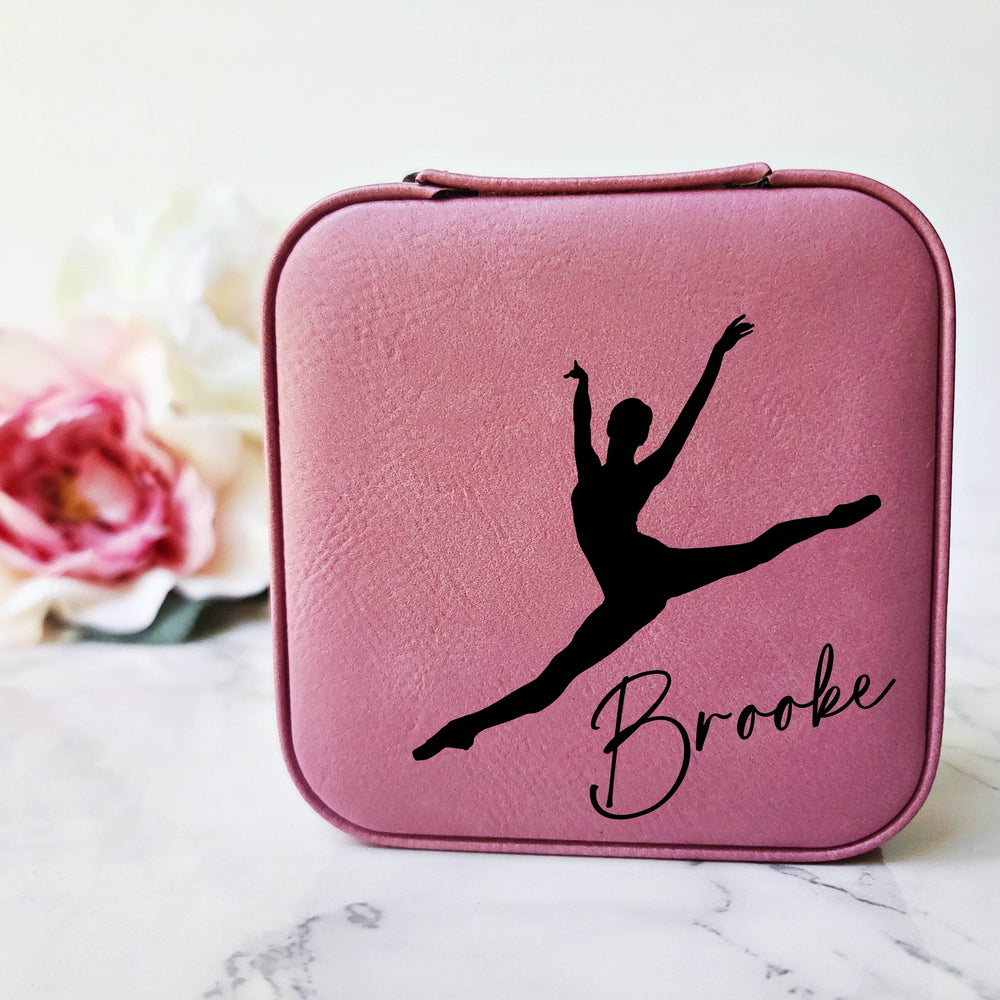 Dancer Silhouette & Name Travel Jewelry Box - ILYB Designs