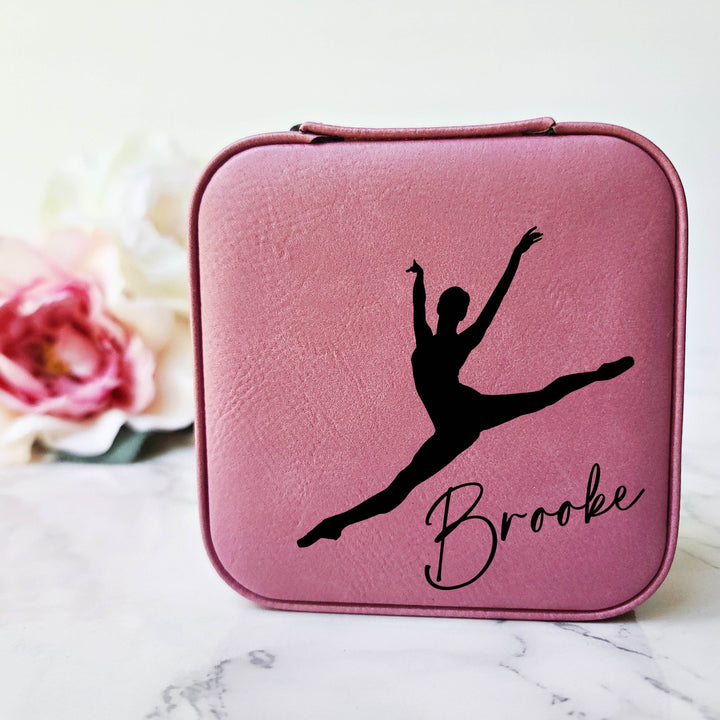 Dancer Silhouette & Name Travel Jewelry Box - ILYB Designs