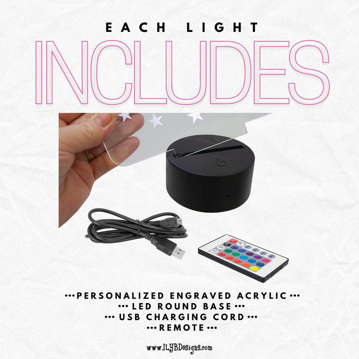 Dancer LED Night Light with Personalized Script Name - ILYB Designs