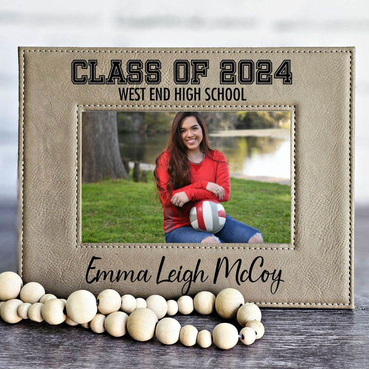 Graduation Picture Frame Engraved Light Brown/Black | Class of 2024 Graduation Gift - ILYB Designs