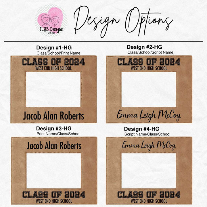 Graduation Picture Frame Engraved Light Brown/Black | Class of 2024 Graduation Gift - ILYB Designs