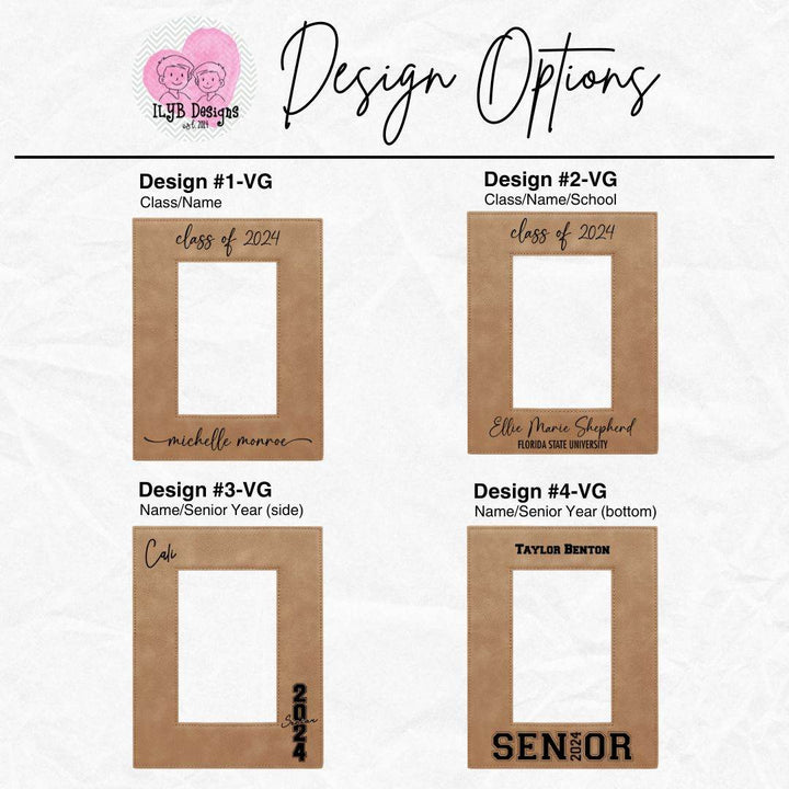Graduation Picture Frame Engraved Light Brown/Black | Class of 2024 Graduation Gift - ILYB Designs