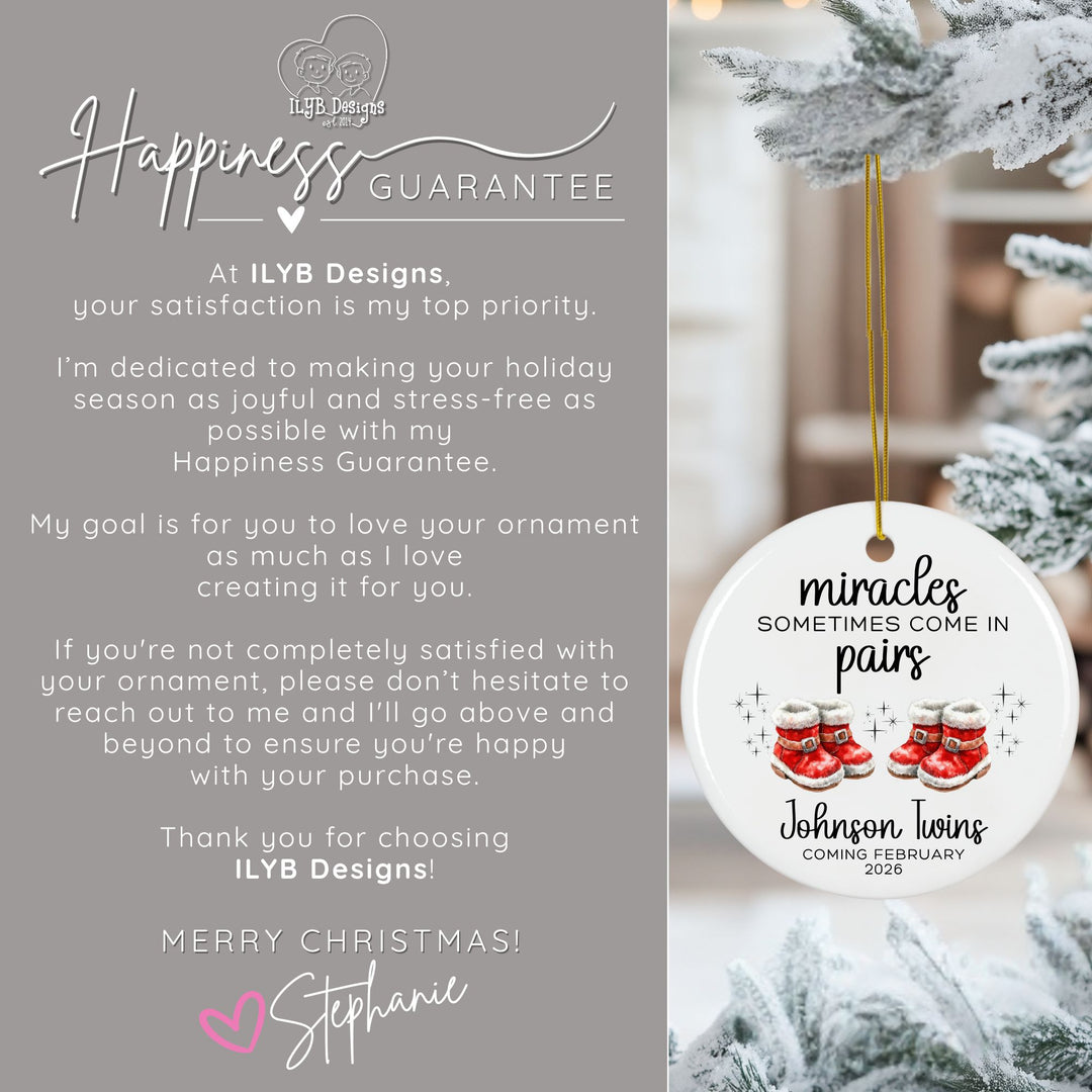 Happiness Guarantee: At ILYB Designs, your satisfaction is my top priority. I'm dedicated to making your holiday season as joyful and stress-free as possible with my happiness guarantee. My goal is for you to love your ornament as much as I love creating it for you. If you're not completely satisfied with your ornament, please don't hesitate to reach out to me and I'll go above and beyond to ensure you're happy with your purchase. Thank you for choosing ILYB Designs! Merry Christmas!
