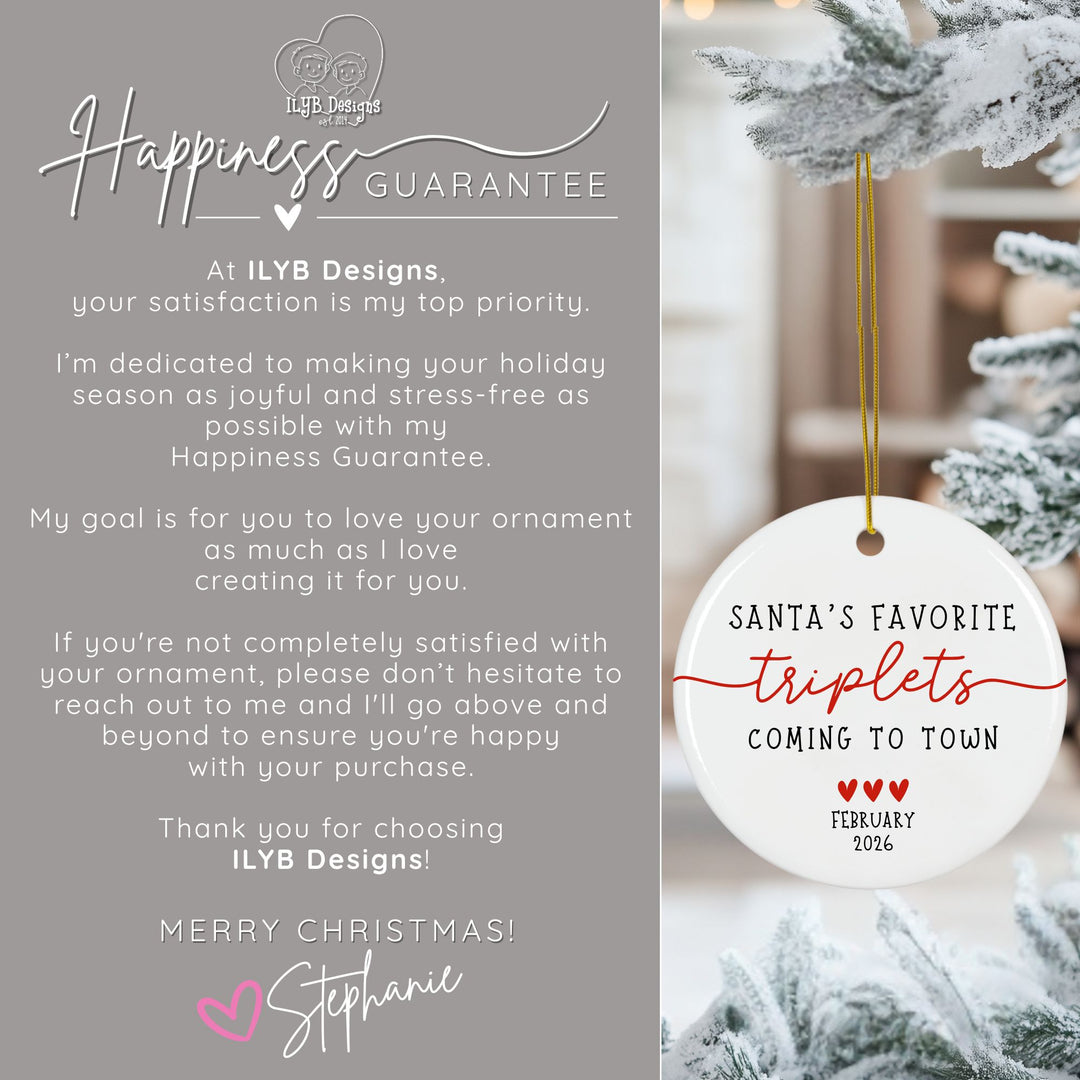 Happiness Guarantee: At ILYB Designs, your satisfaction is my top priority. I'm dedicated to making your holiday season as joyful and stress-free as possible with my happiness guarantee. My goal is for you to love your ornament as much as I love creating it for you. If you're not completely satisfied with your ornament, please don't hesitate to reach out to me and I'll go above and beyond to ensure you're happy with your purchase. Thank you for choosing ILYB Designs! Merry Christmas!