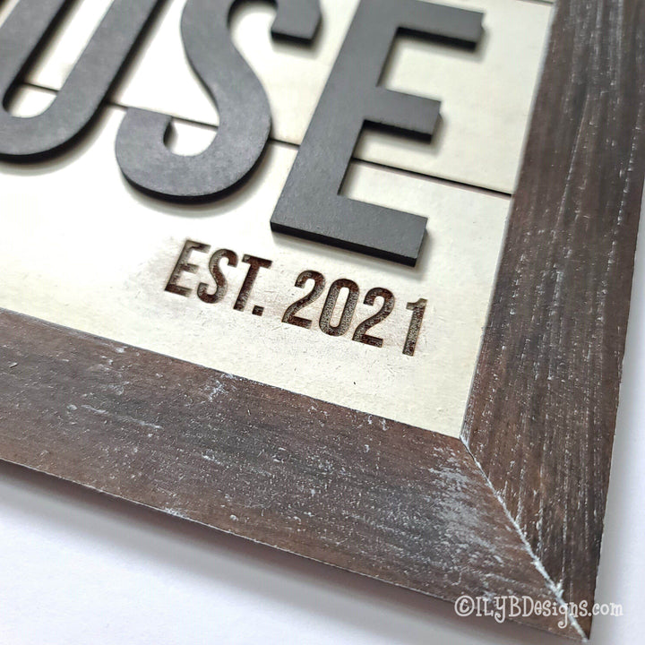 Family Lake House Shiplap Sign with Lake Silhouette - ILYB Designs
