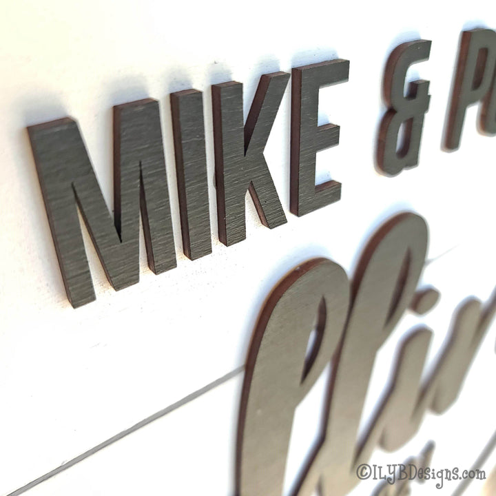 Family Name Established Round Shiplap Sign | Half Circle Design - ILYB Designs