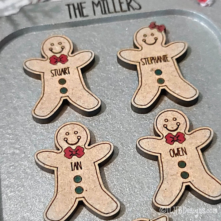 Gingerbread Family Ornament | Personalized Laser Cut Wood Ornament - ILYB Designs