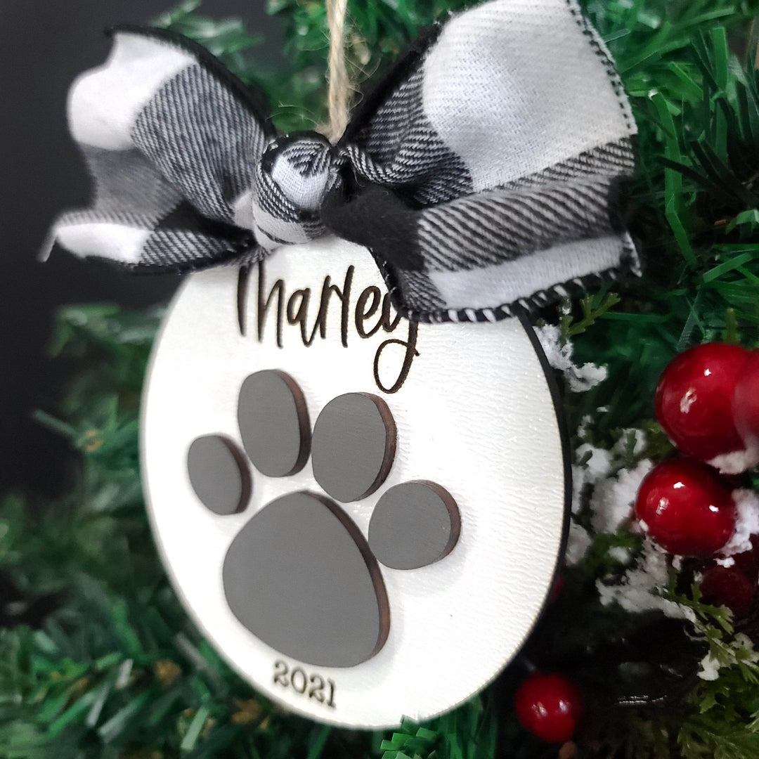 Pet Paw Print & Pet Angel Wings Christmas Ornament | Laser Cut SVG Bundle - ILYB Designs