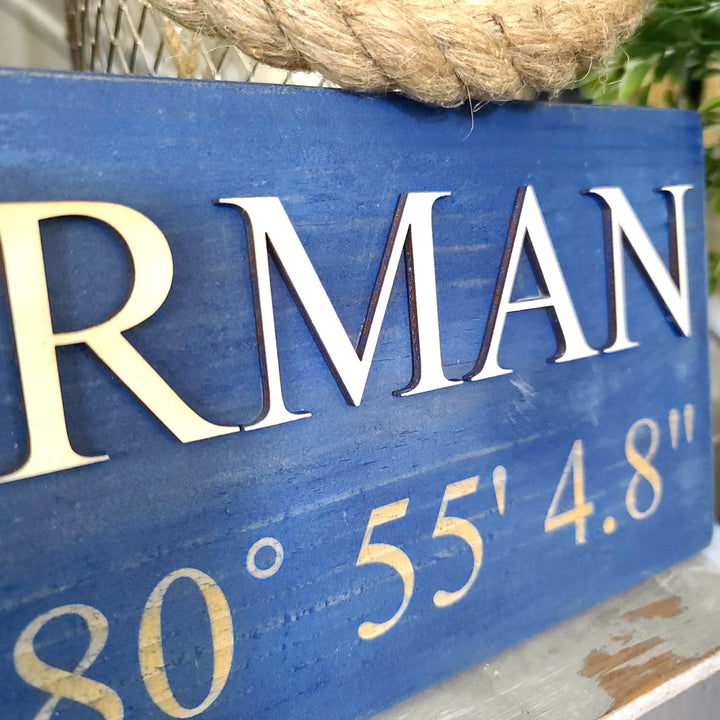 Lake Coordinates Sign | Latitude/Longitude Sign - ILYB Designs