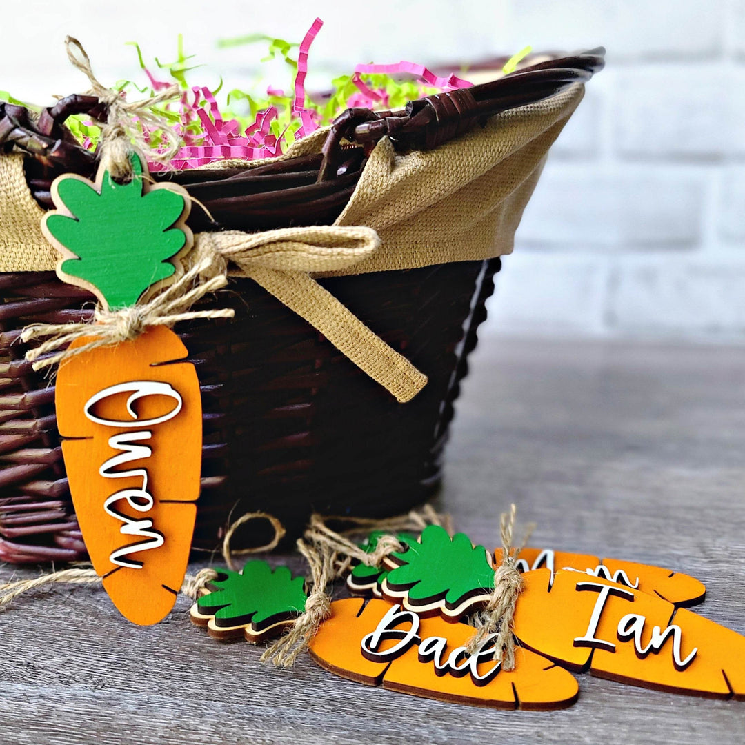 Personalized Carrot Easter Basket Name Tag - ILYB Designs