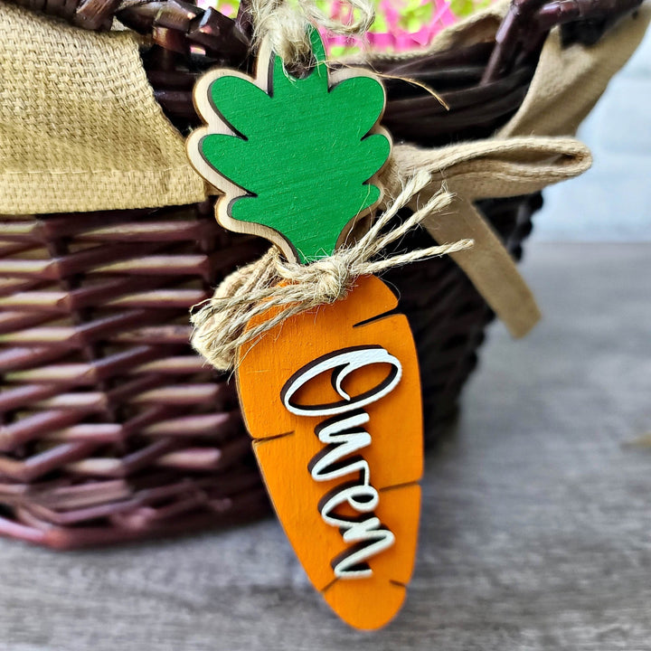 Personalized Carrot Easter Basket Name Tag - ILYB Designs