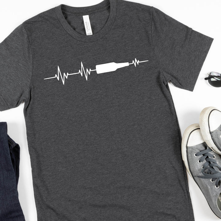 Beer Bottle Heartbeat | Funny Drinking Shirts - ILYB Designs