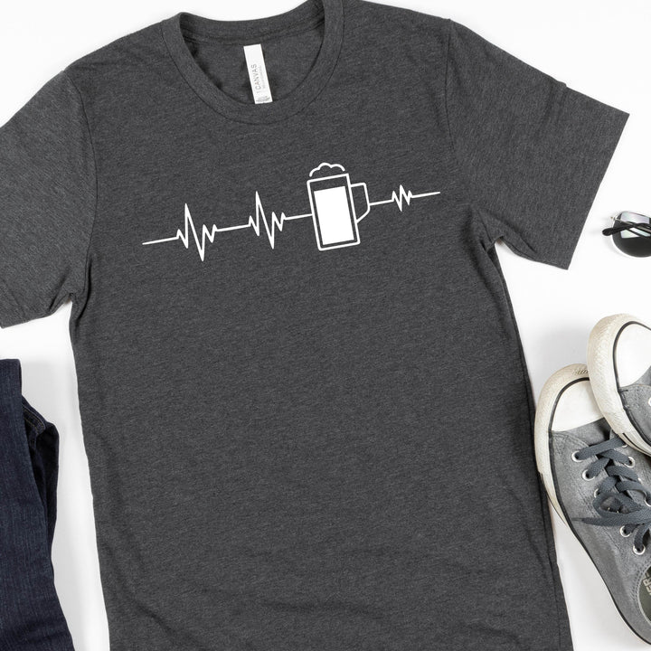 Beer Mug Heartbeat | Funny Drinking Shirts - ILYB Designs