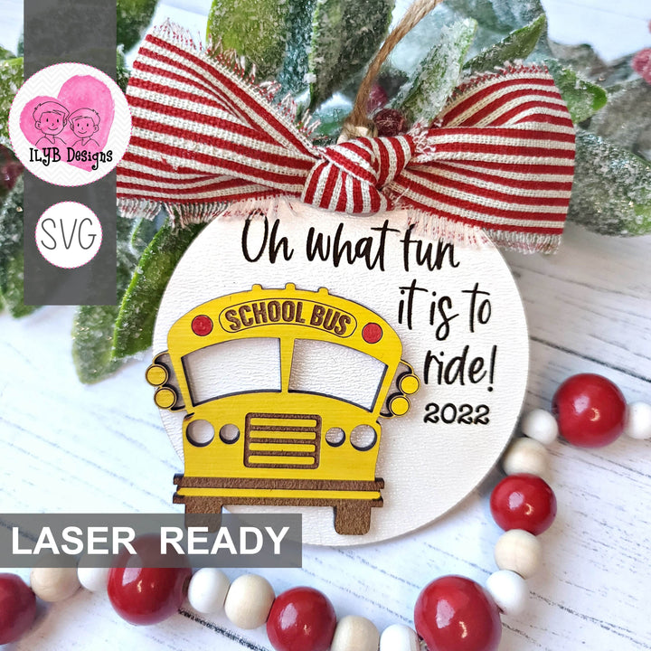 Bus Driver Christmas Ornament | Laser Cut SVG File - ILYB Designs