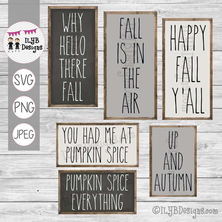 Fall Sayings SVG, PNG, and JPEG Cut Files - ILYB Designs