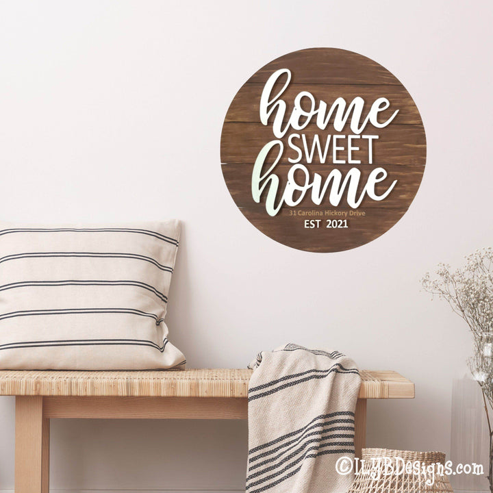 Home Sweet Home Round Shiplap Sign - ILYB Designs