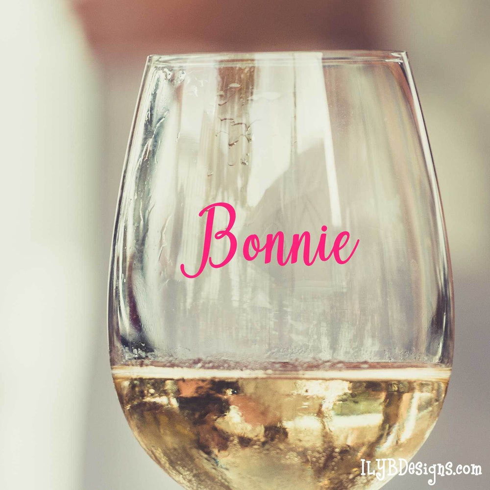Stemless Wine Glass - Personalized Wine Glass - LIVE LONGER REMEMBER LESS DRINK WINE - ILYB Designs