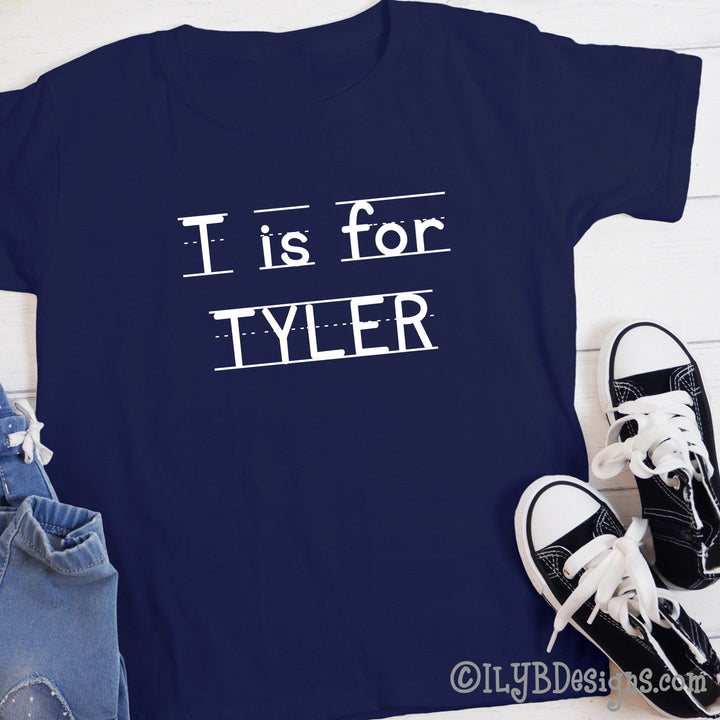 Letter is for Name Personalized School Shirt for Kids | Back to School Shirt - ILYB Designs
