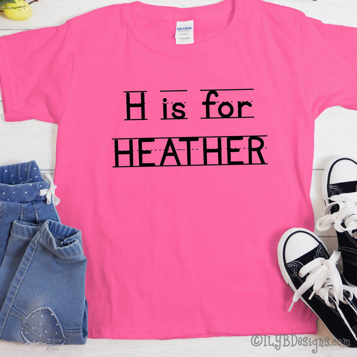 Letter is for Name Personalized School Shirt for Kids | Back to School Shirt - ILYB Designs