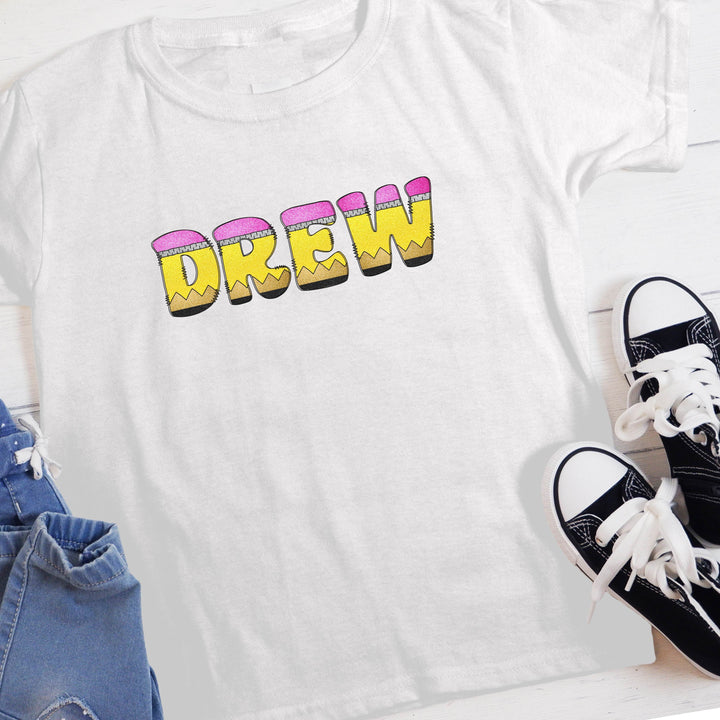 Personalized Name Shirt in Pencil Letters | TODDLER Back to School Shirt - ILYB Designs