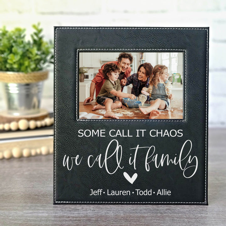 Personalized We Call it Family | Black & Silver Leatherette Picture Frame - ILYB Designs