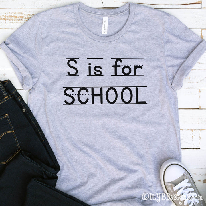 S is for School Shirt for Kids | TODDLER & YOUTH Back to School Shirts - ILYB Designs