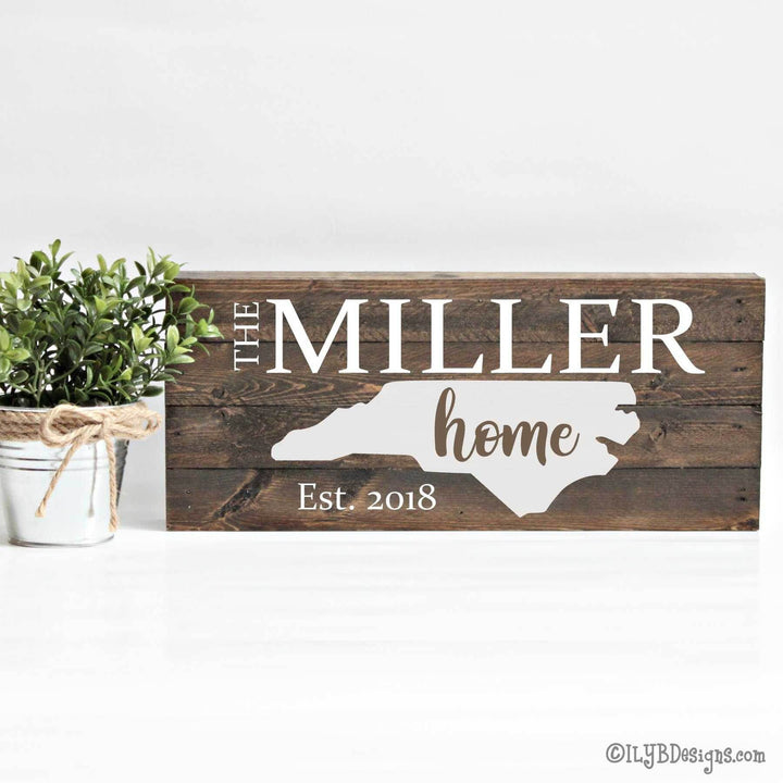 HOME STATE sign STATE HOME ESTABLISHED sign FAMILY ESTABLISHED sign PAINTED WOOD sign - ILYB Designs