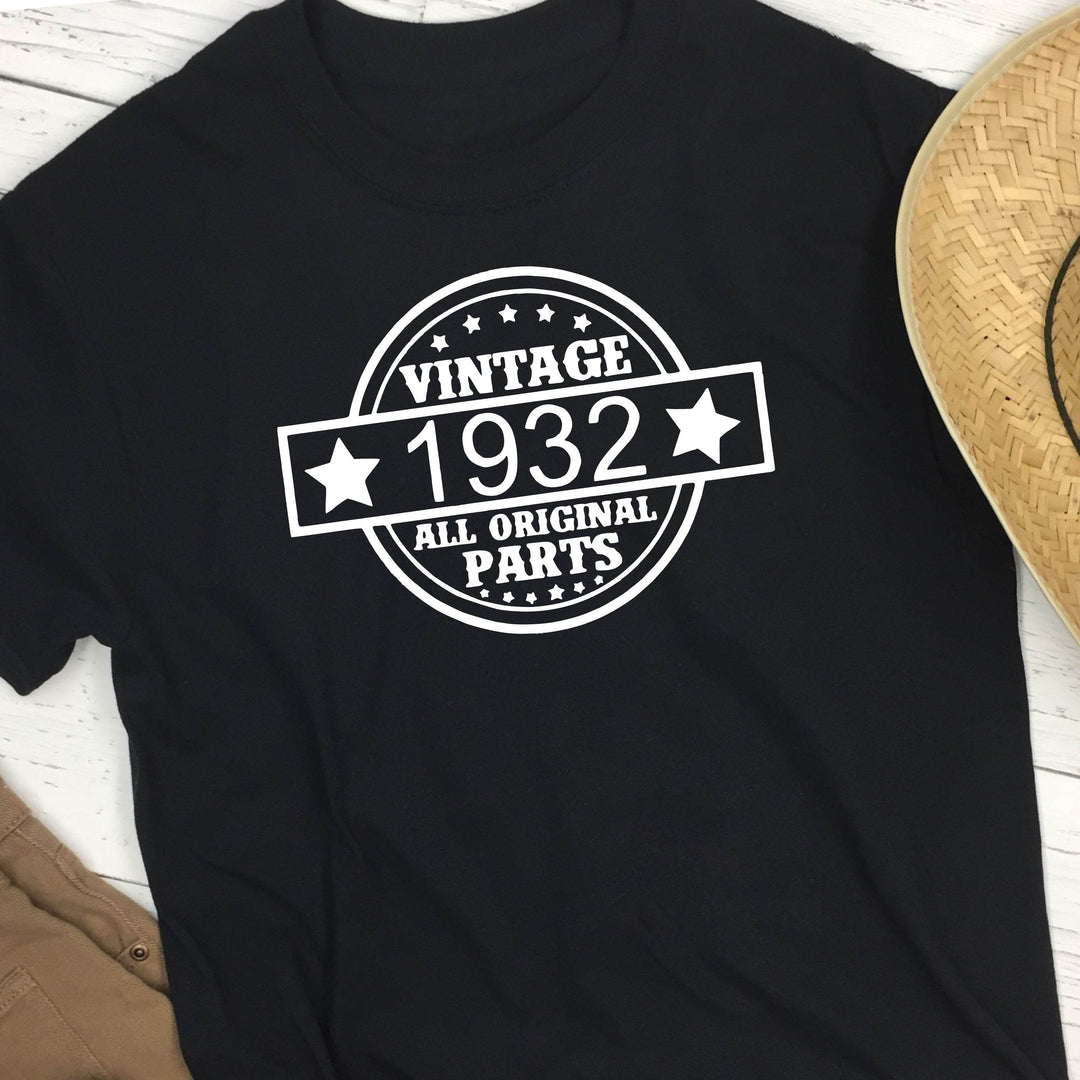Vintage All Original Parts (ANY YEAR) Birthday Shirt | Men's Funny Birthday Tee - ILYB Designs