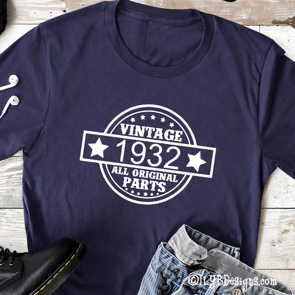 Vintage All Original Parts (ANY YEAR) Birthday Shirt | Men's Funny Birthday Tee - ILYB Designs