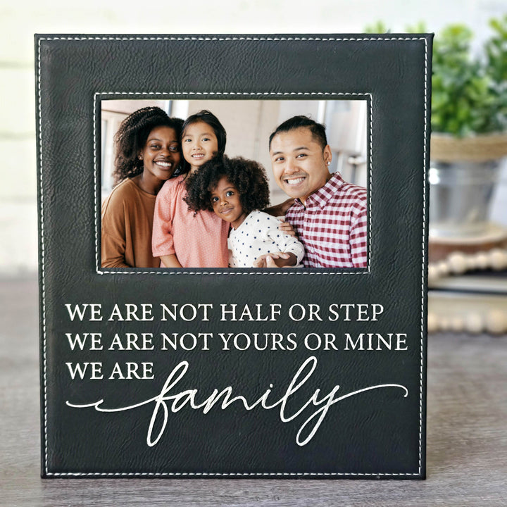 We Are Family | Laser Engraved | Black & Silver Leatherette Picture Frame - ILYB Designs