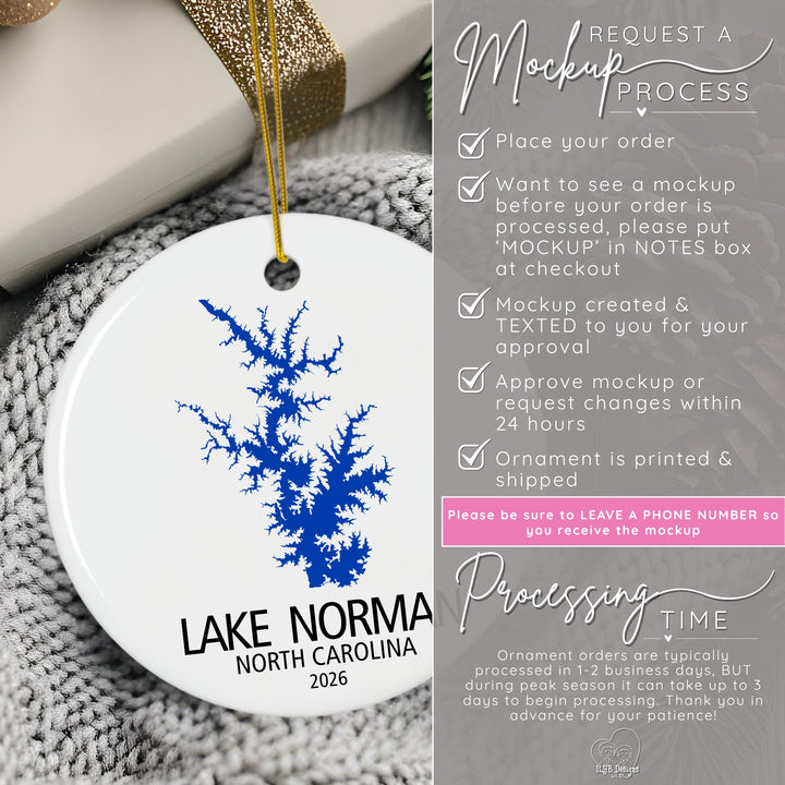 Custom Lake Ornament | Personalized with Any Lake | Ceramic Keepsake