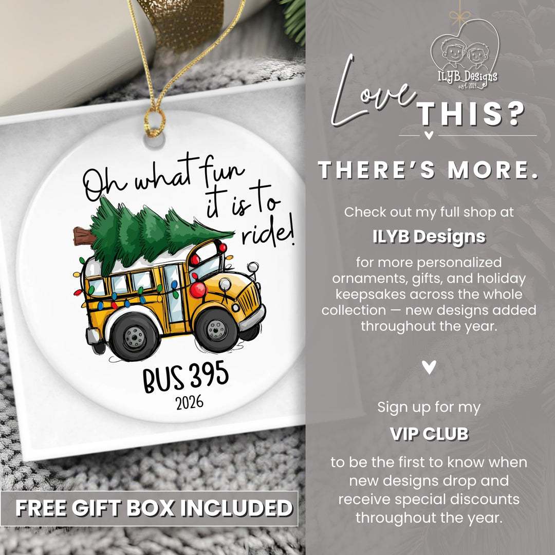Bus Driver Ornament | Oh What Fun It Is to Ride | Personalized Gift