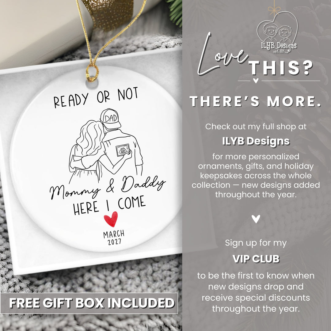 Expecting Parents Ultrasound Pregnancy Announcement Ornament | Ceramic Keepsake