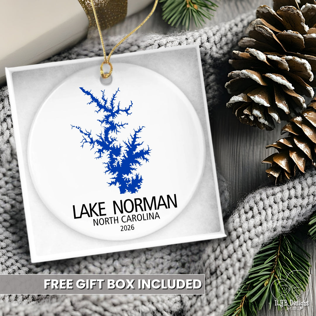 Custom Lake Ornament | Personalized with Any Lake | Ceramic Keepsake