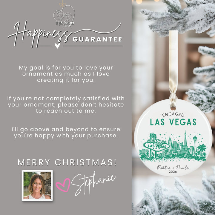 Personalized Engagement Ornament | US City Skyline Custom