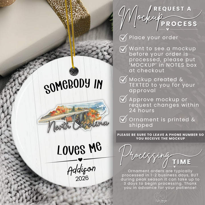 Somebody Loves Me State Ornament | Personalized Long Distance Christmas Gift