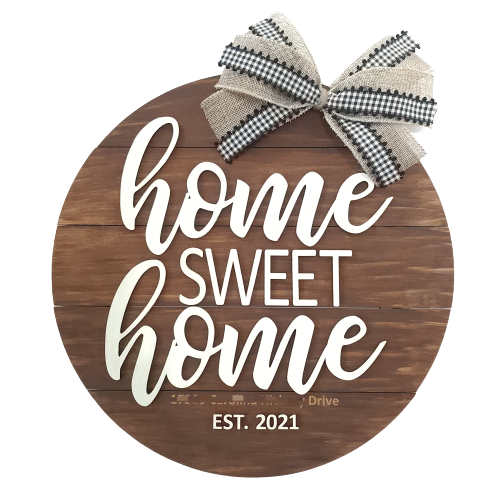 Home Sweet Home Round Shiplap Sign