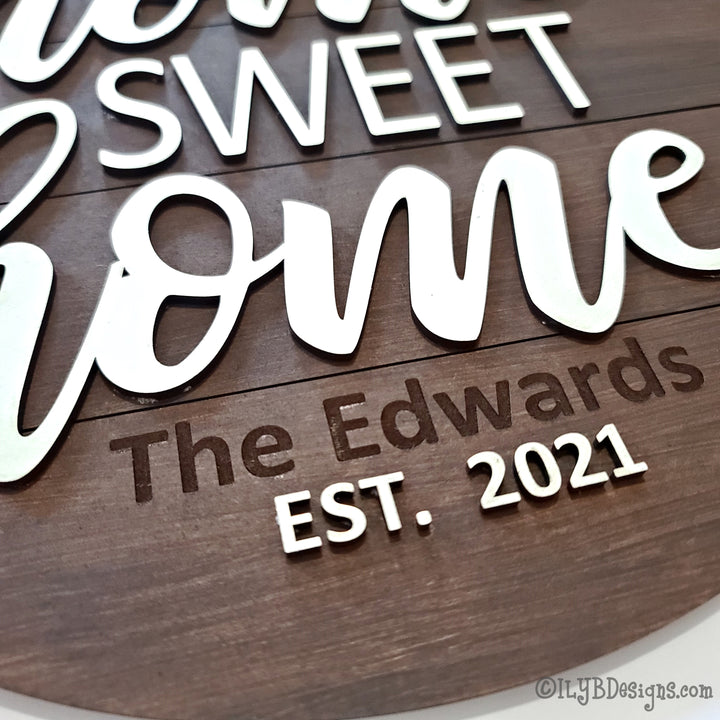 Home Sweet Home Round Shiplap Sign