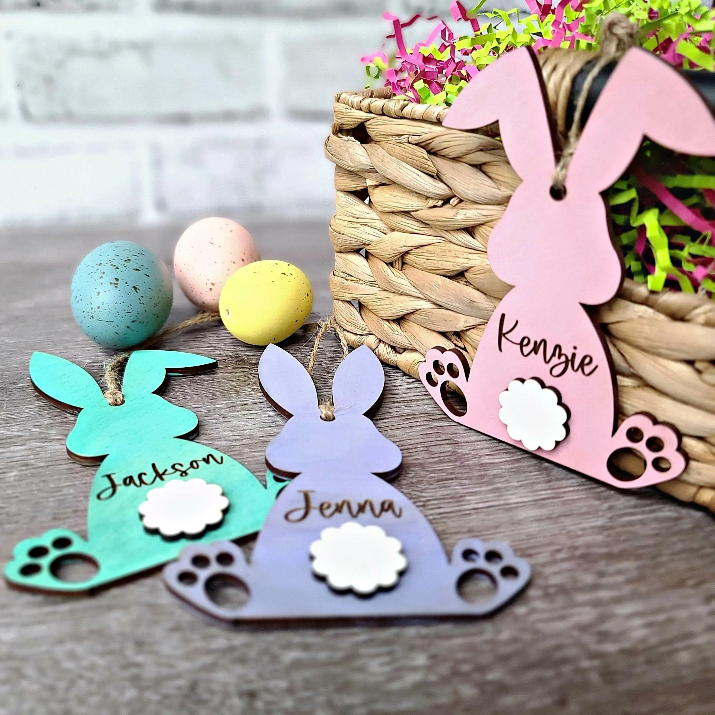 Personalized Easter Bunny Easter Basket Name Tag - ILYB Designs