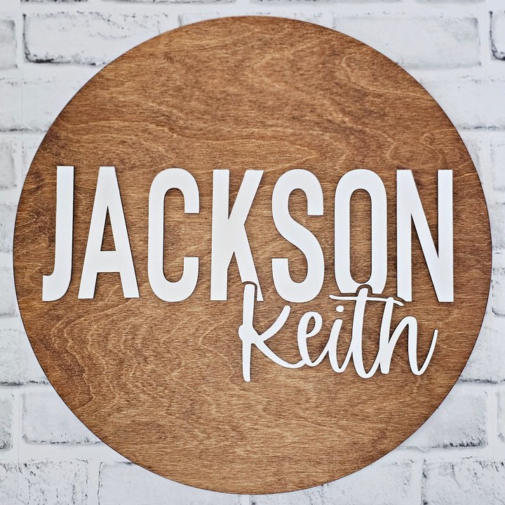 Nursery Name Solid Round Sign | Nursery Sign