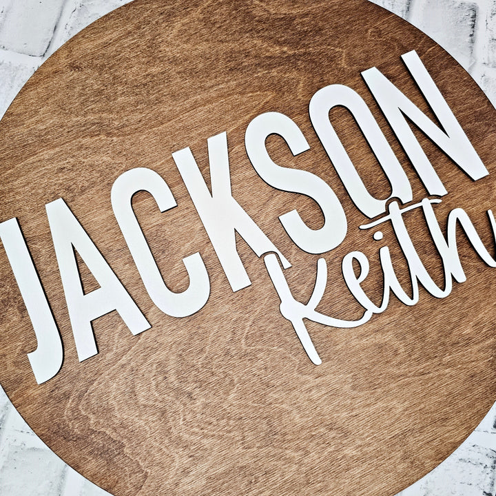 Nursery Name Solid Round Sign | Nursery Sign