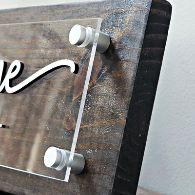 Our First Home Acrylic & Wood Sign | Personalized Wood Plank Sign