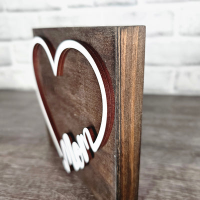 Wood Heart Picture Holder