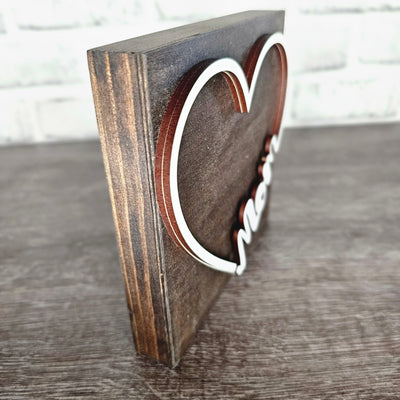 Wood Heart Picture Holder