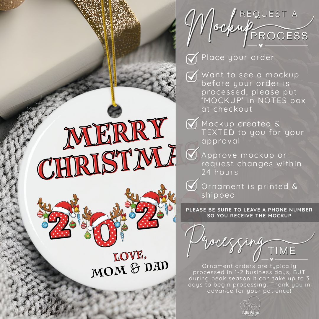 2025 Merry Christmas Ornament Personalized | Custom Family Ornament