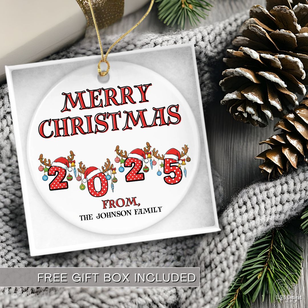 2025 Merry Christmas Ornament Personalized | Custom Family Ornament