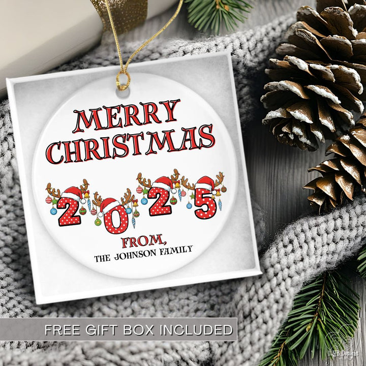 2025 Merry Christmas Ornament Personalized | Custom Family Ornament