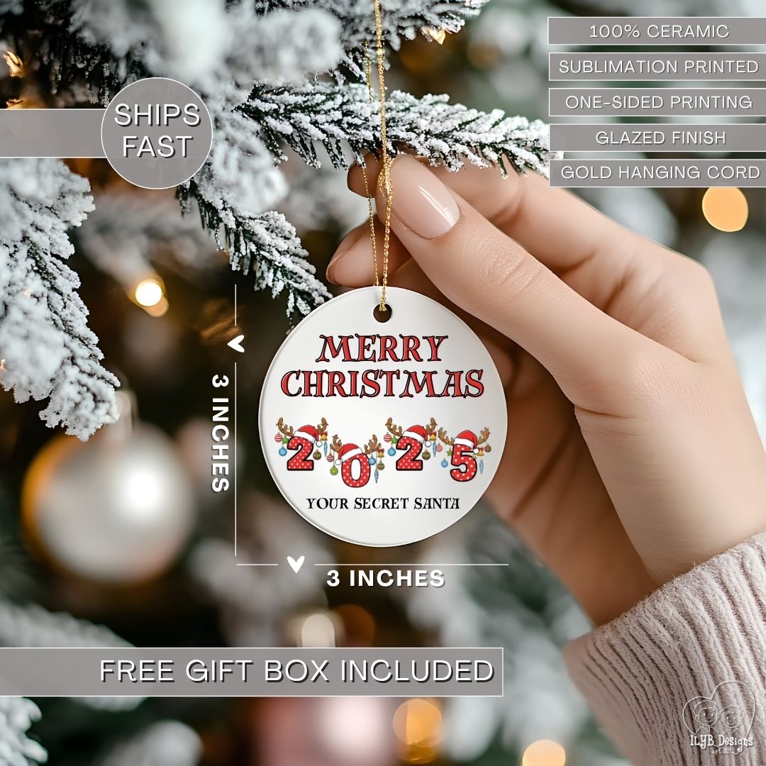 2025 Merry Christmas Ornament Personalized | Custom Family Ornament